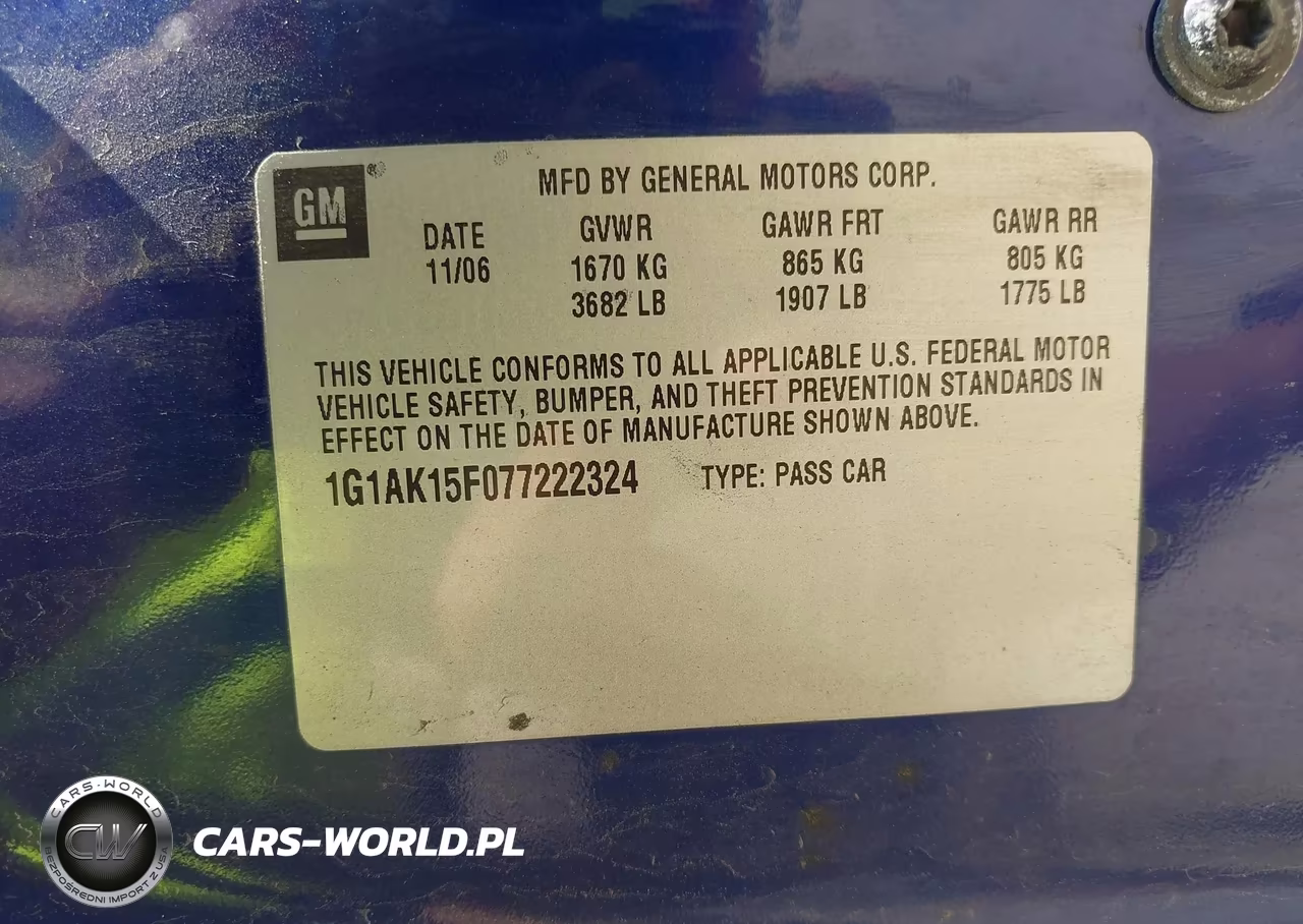 2007 Chevrolet Cobalt Ls VIN:1G1AK15F077222324 - 9