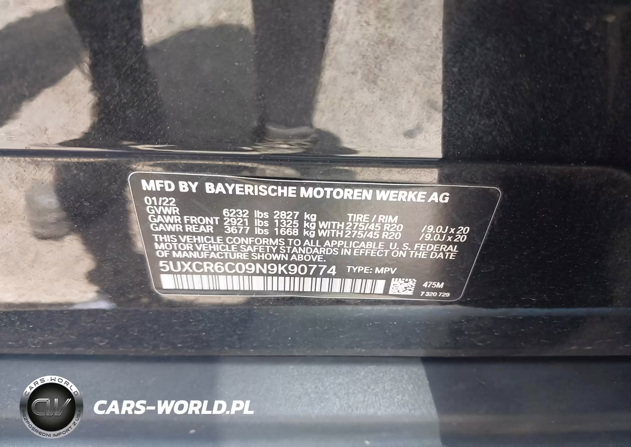 2022 BMW X5 xDrive40I VIN:5UXCR6C09N9K90774 - 9