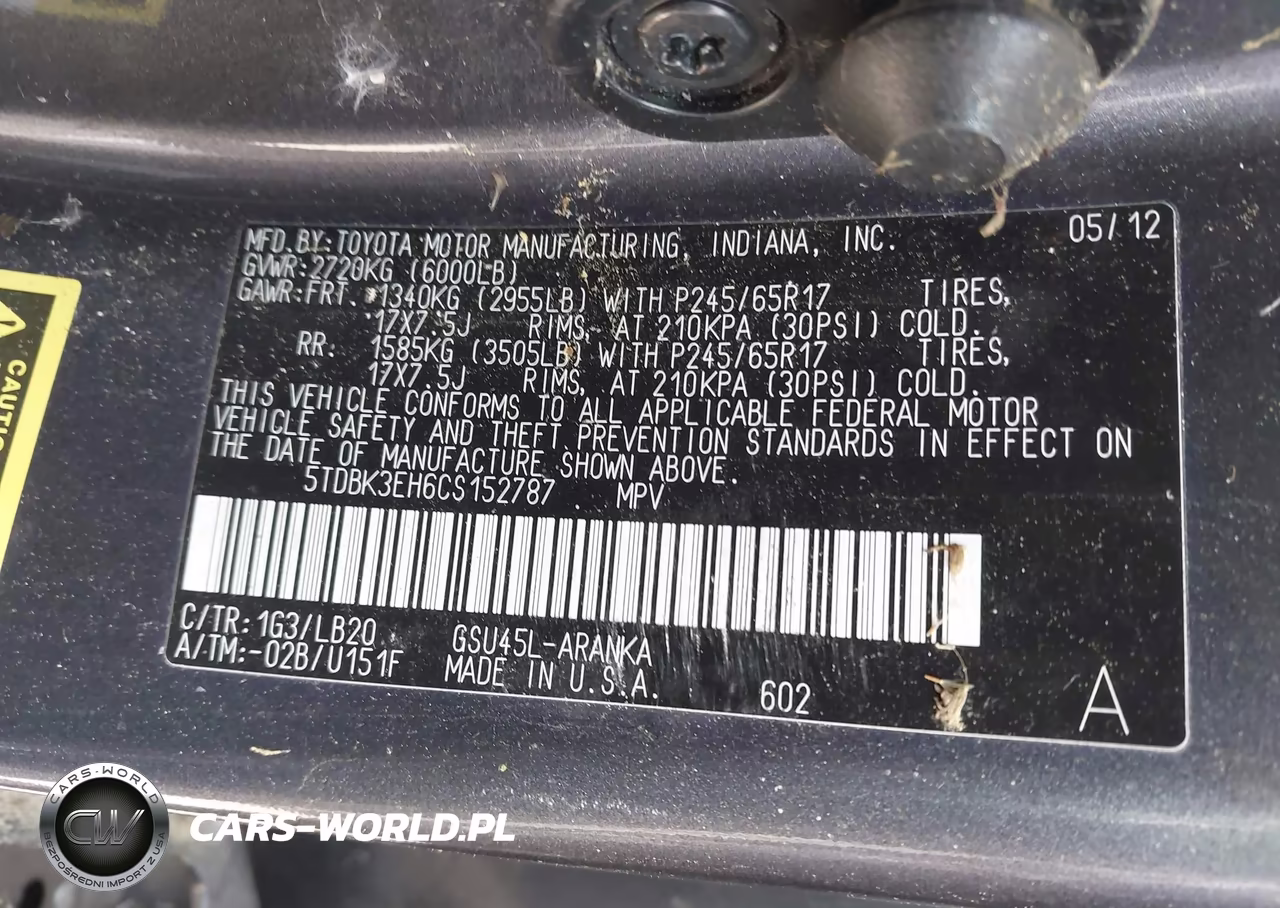 2012 Toyota Highlander Se V6 VIN:5TDBK3EH6CS152787 - 9