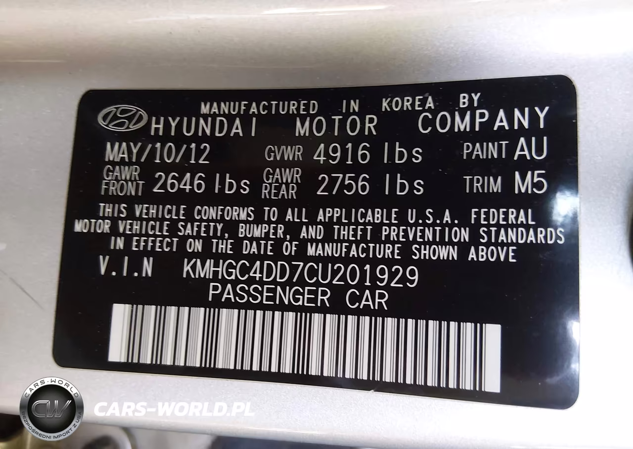 2012 Hyundai Genesis 3.8 VIN:KMHGC4DD7CU201929 - 9