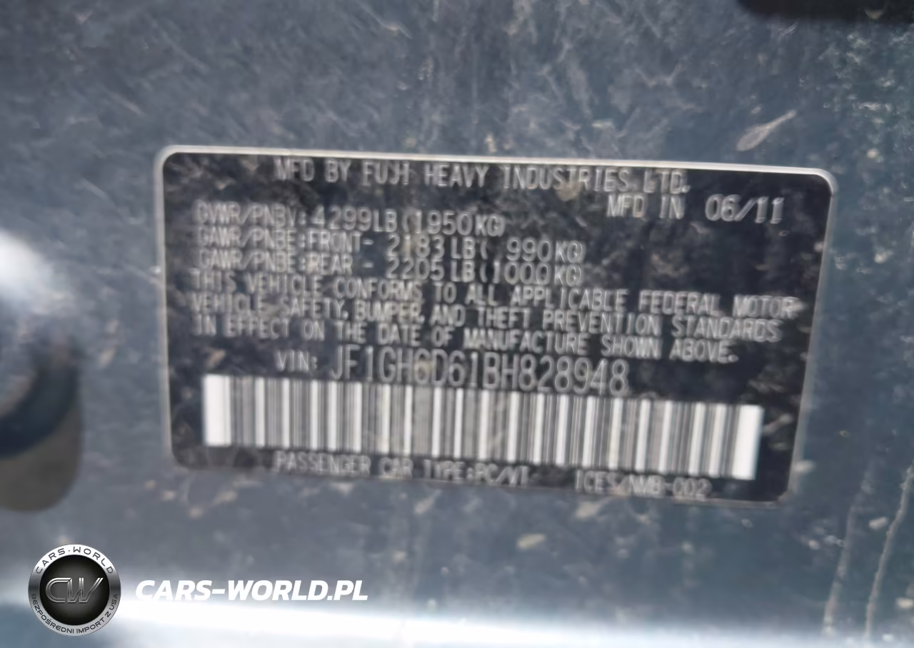 2011 Subaru Impreza Outback Sport VIN:JF1GH6D61BH828948 - 9