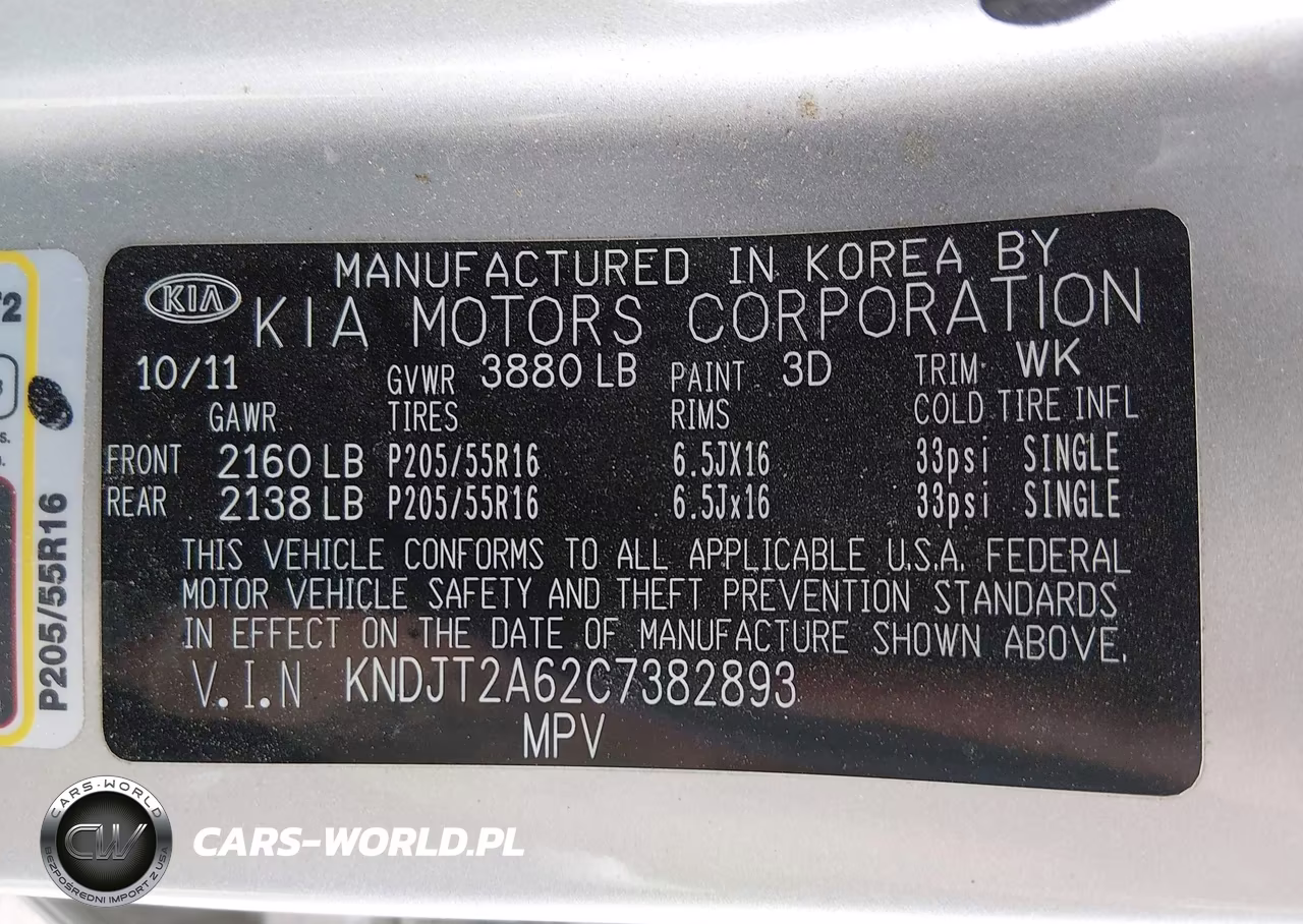 2012 Kia Soul + VIN:KNDJT2A62C7382893 - 9