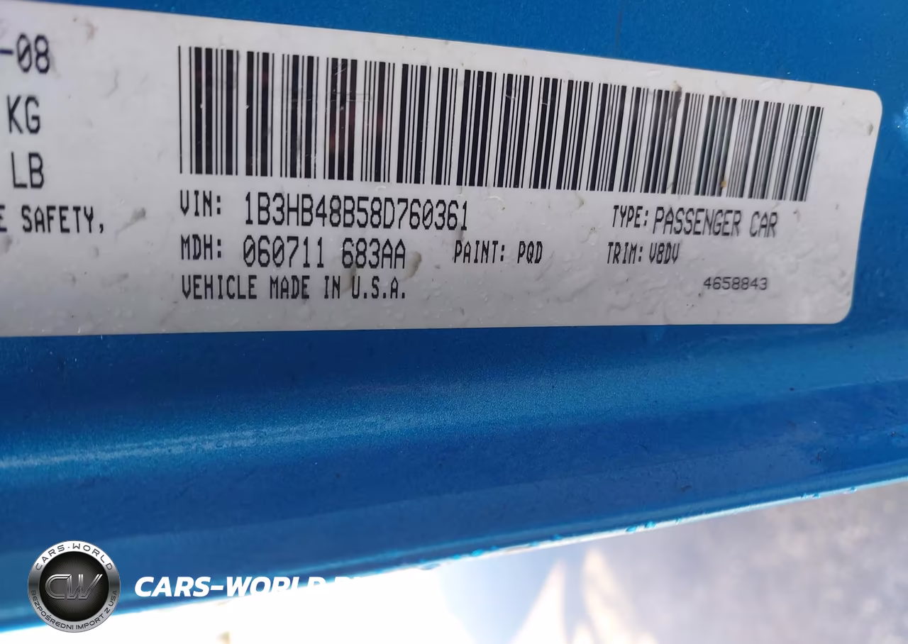 2008 Dodge Caliber Sxt VIN:1B3HB48B58D760361 - 9