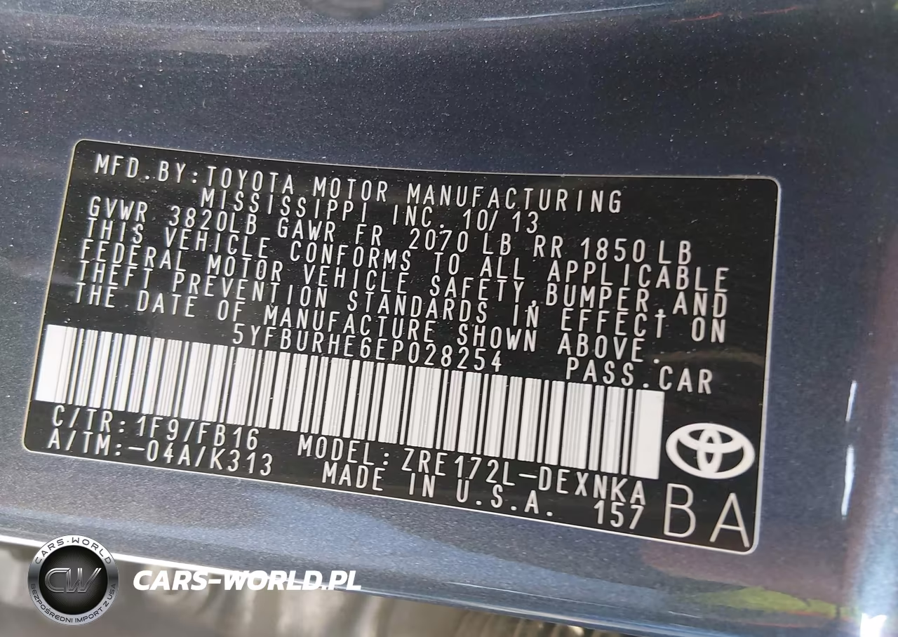 2014 Toyota Corolla Le VIN:5YFBURHE6EP028254 - 9