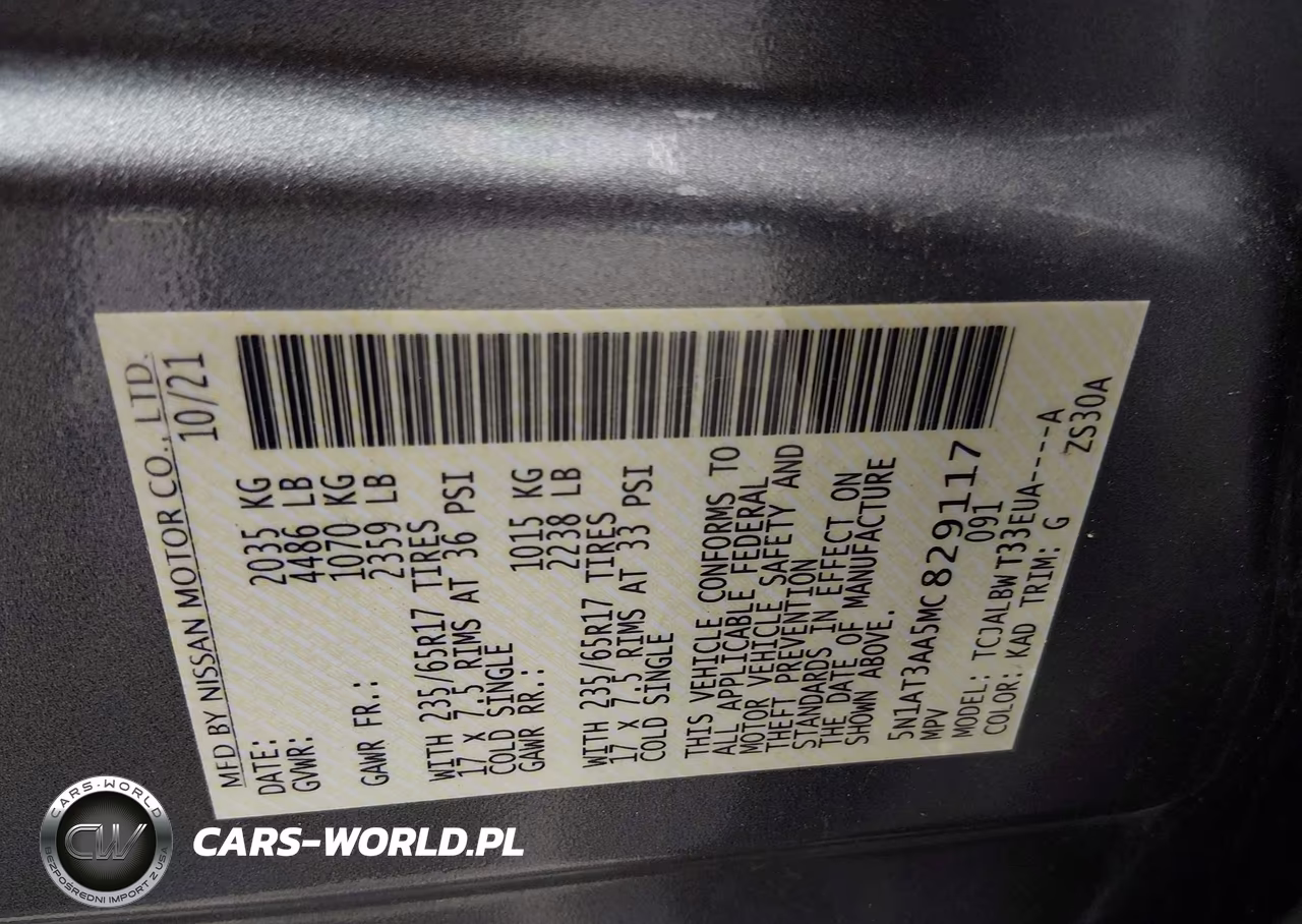 2021 Nissan Rogue S Fwd VIN:5N1AT3AA5MC829117 - 9