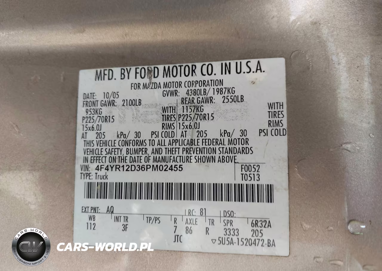 2006 Mazda B2300 VIN:4F4YR12D36PM02455 - 9