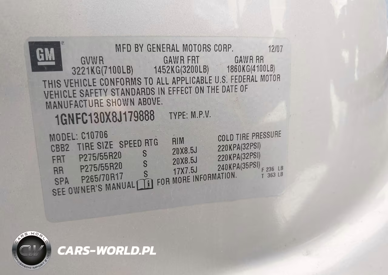 2008 Chevrolet Tahoe Lt VIN:1GNFC130X8J179888 - 9