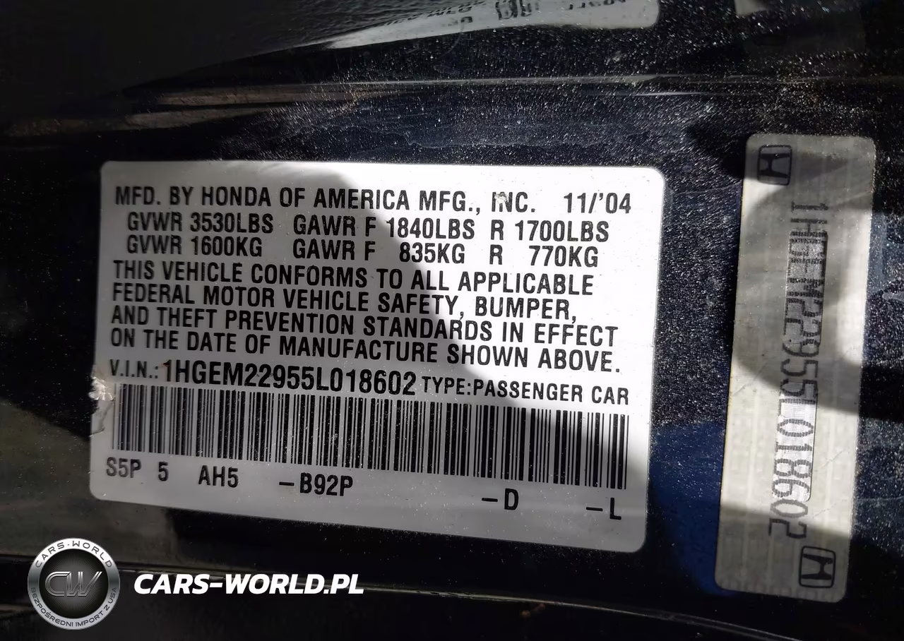 2005 Honda Civic Ex VIN:1HGEM22955L018602 - 9