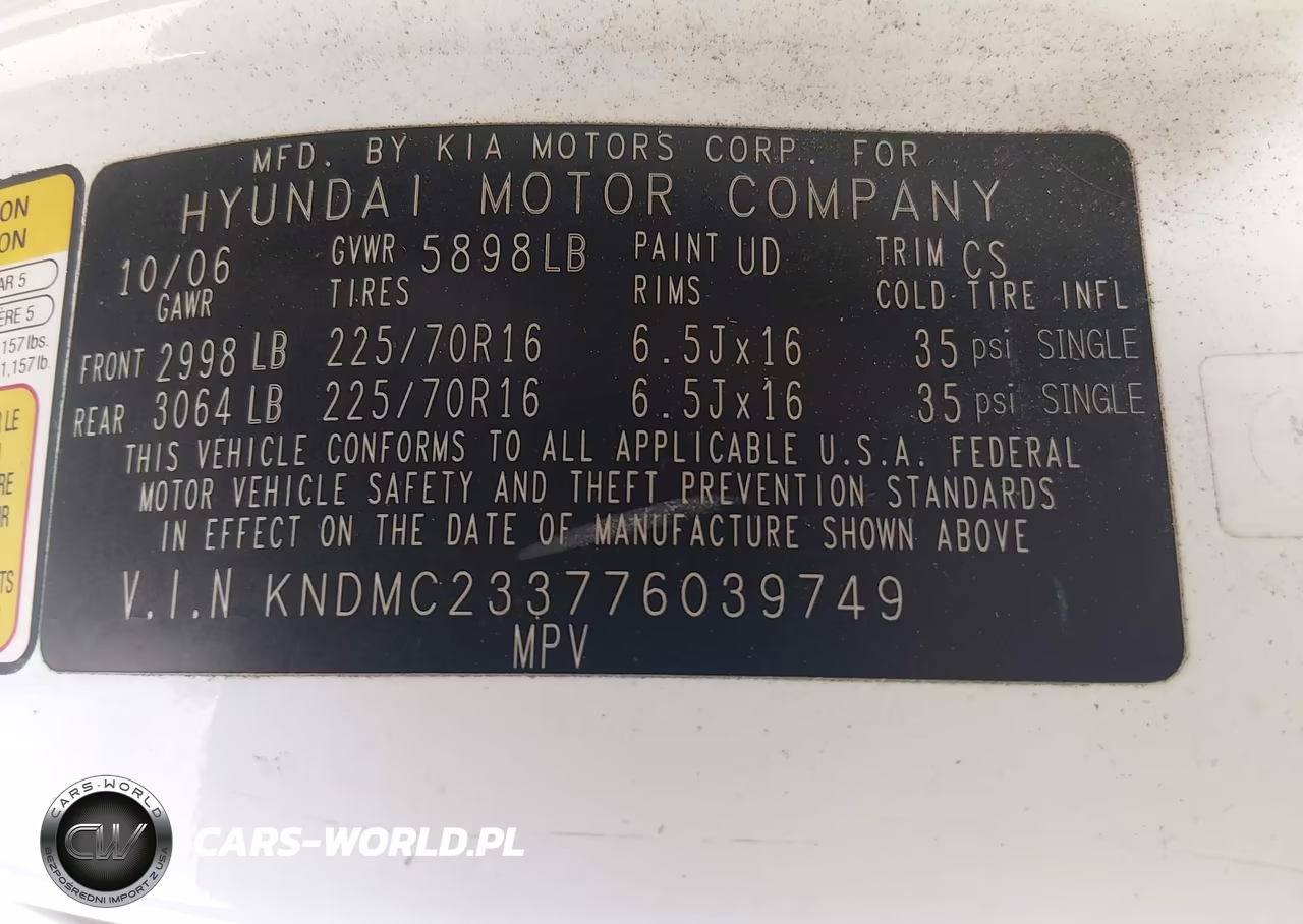 2007 Hyundai Entourage Gls-Limited-Se VIN:KNDMC233776039749 - 9