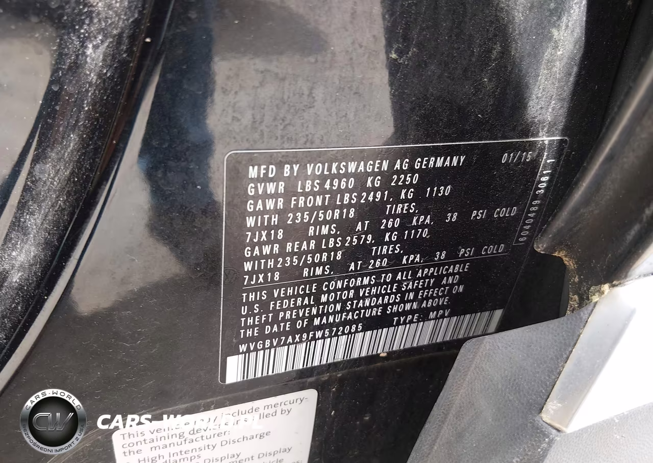 2015 Volkswagen Tiguan Sel VIN:WVGBV7AX9FW572085 - 9