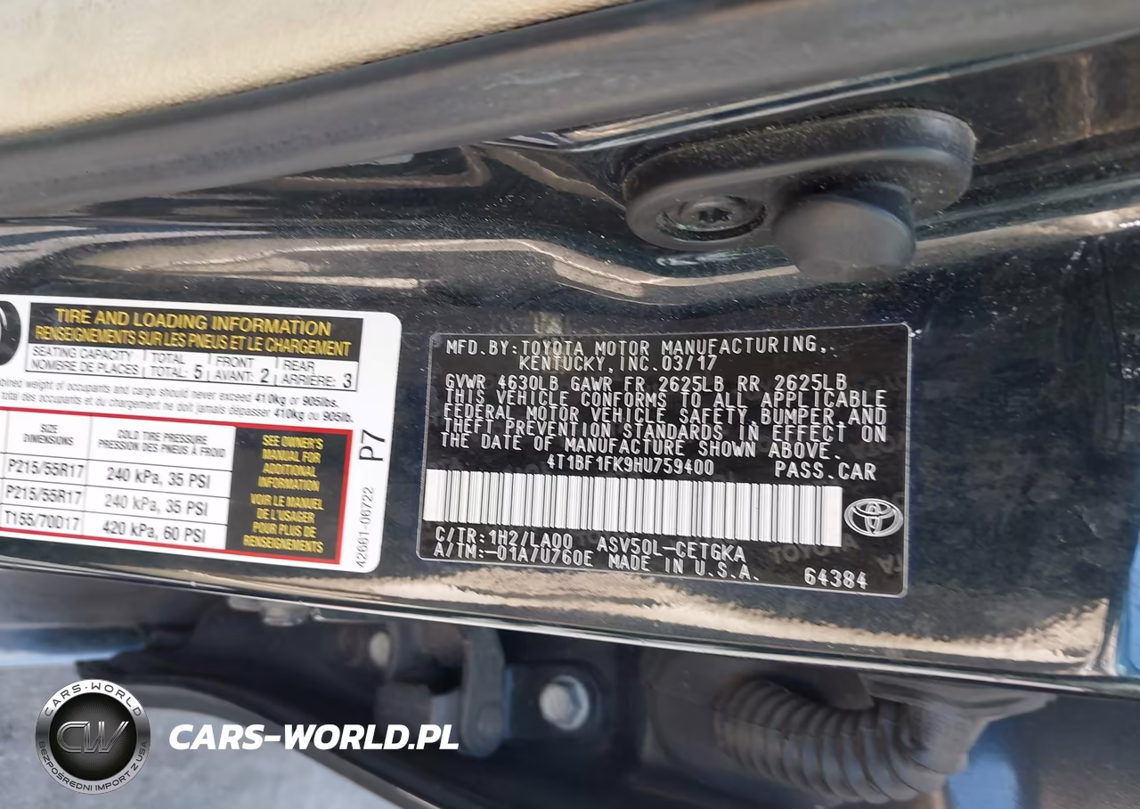 2017 Toyota Camry Xle VIN:4T1BF1FK9HU759400 - 9