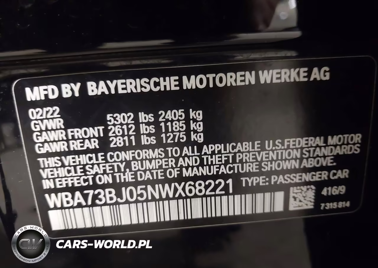 2022 BMW 540 I xDrive VIN:WBA73BJ05NWX68221 - 9