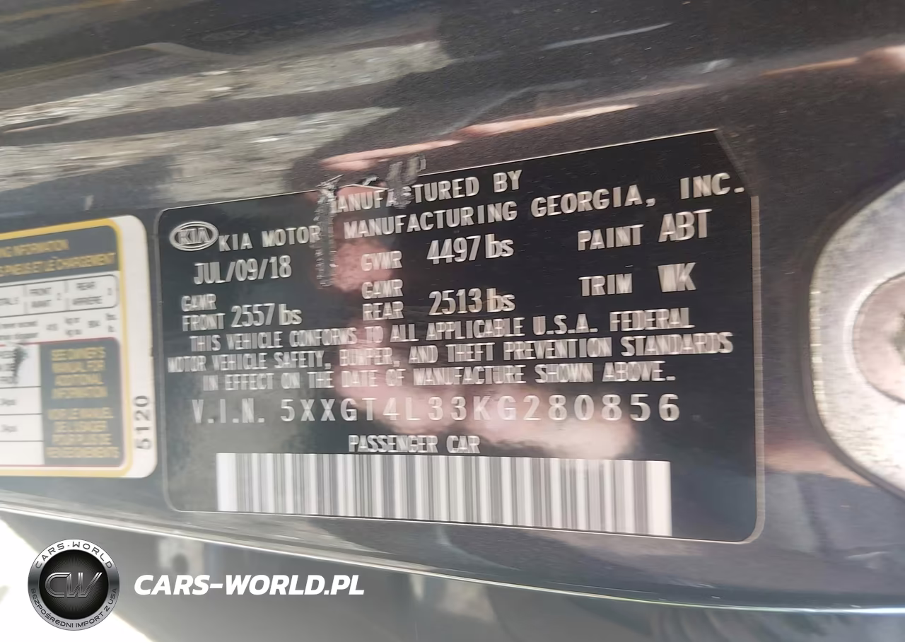 2019 Kia Optima Lx VIN:5XXGT4L33KG280856 - 9