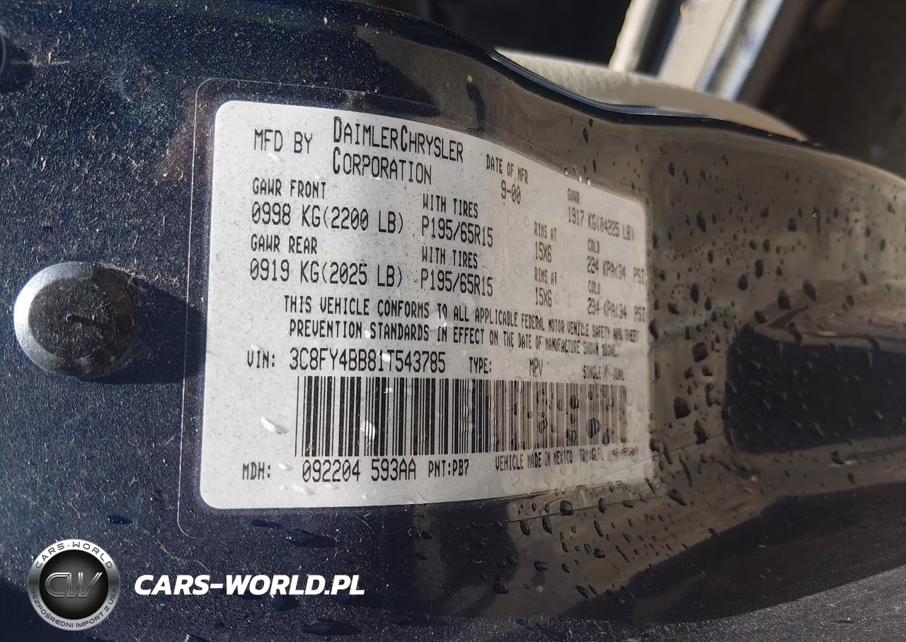 2001 Chrysler Pt Cruiser VIN:3C8FY4BB81T543785 - 9
