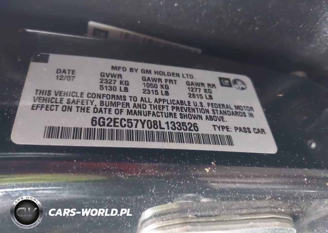 2008 Pontiac G8 Gt VIN:6G2EC57Y08L133526 - 9