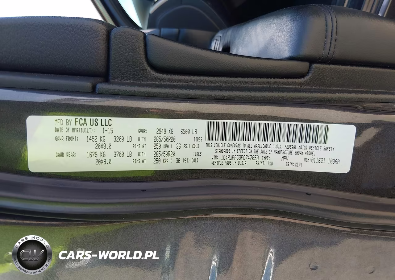 2015 Jeep Grand Cherokee Altitude VIN:1C4RJFAG3FC747053 - 9