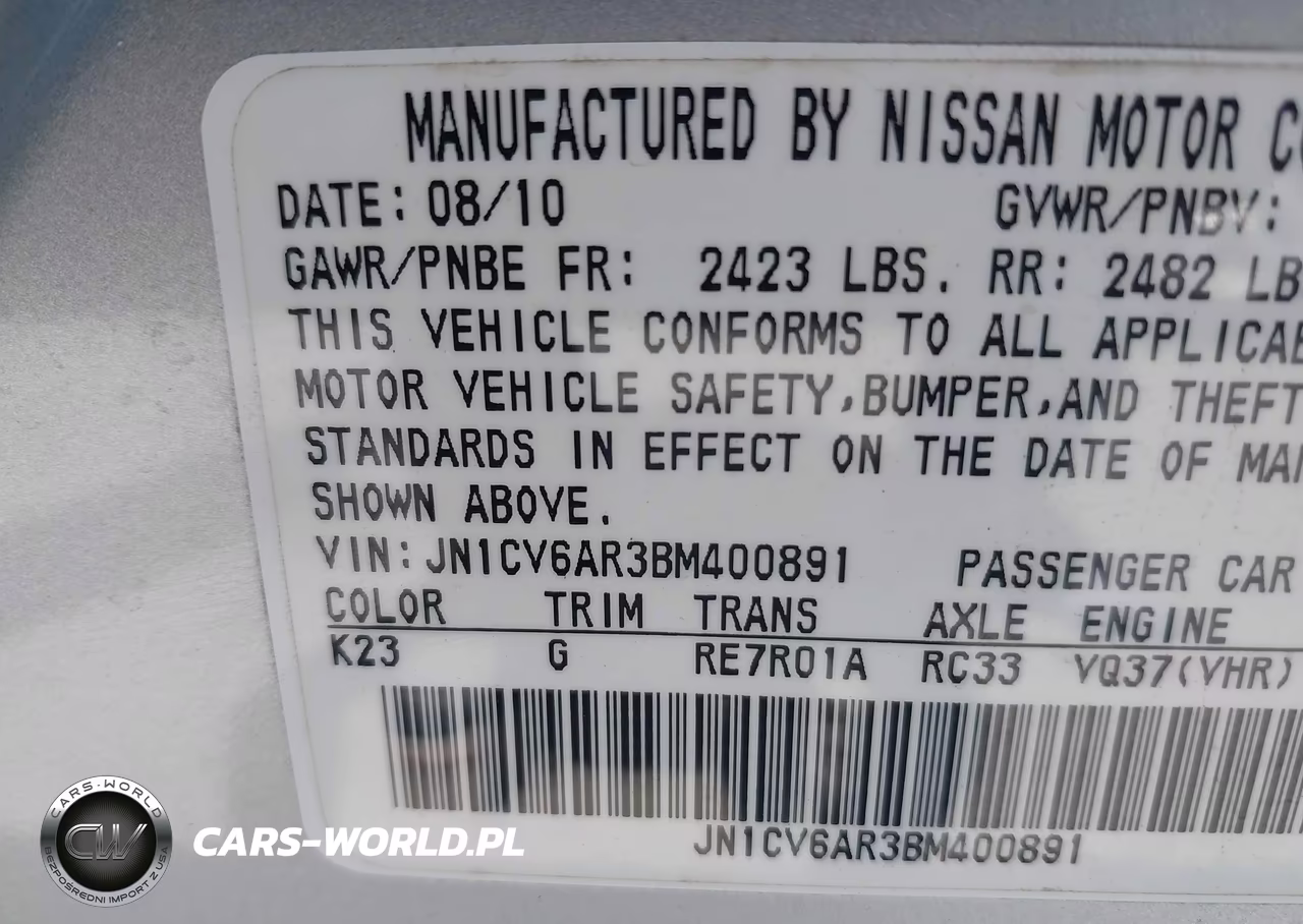 2011 Infiniti G37X VIN:JN1CV6AR3BM400891 - 9