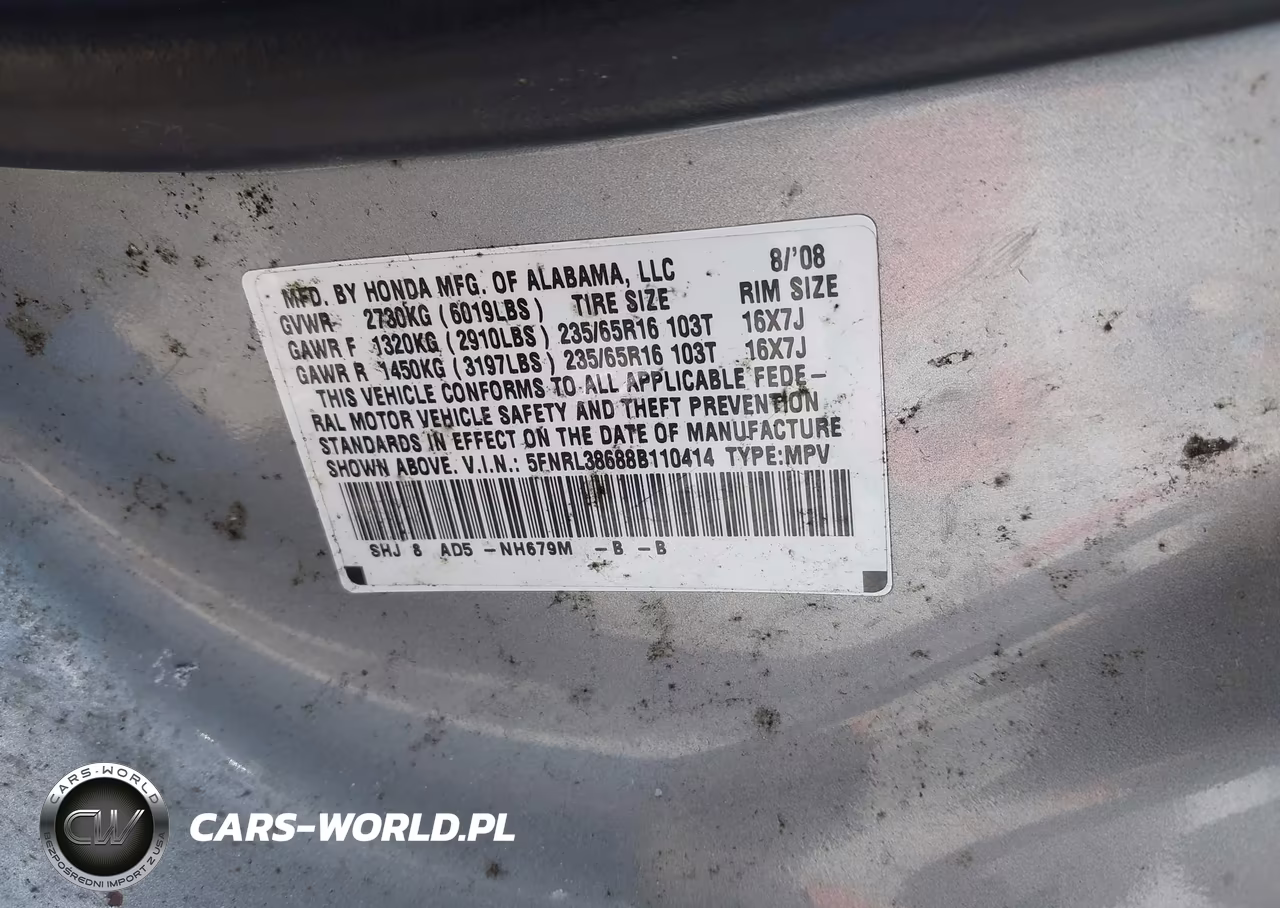 2008 Honda Odyssey Ex-L VIN:5FNRL38688B110414 - 9