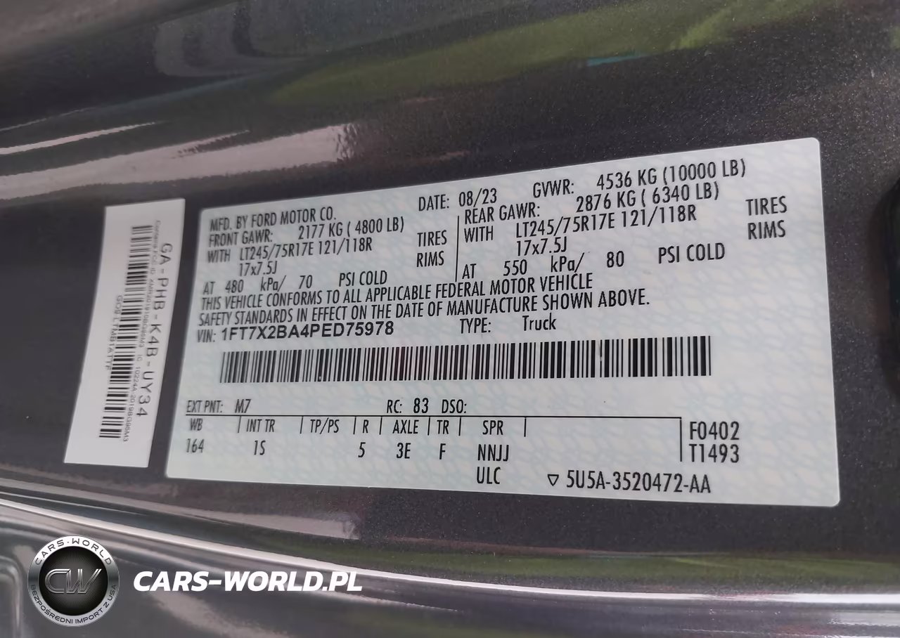 2023 Ford F-250 Xl VIN:1FT7X2BA4PED75978 - 9
