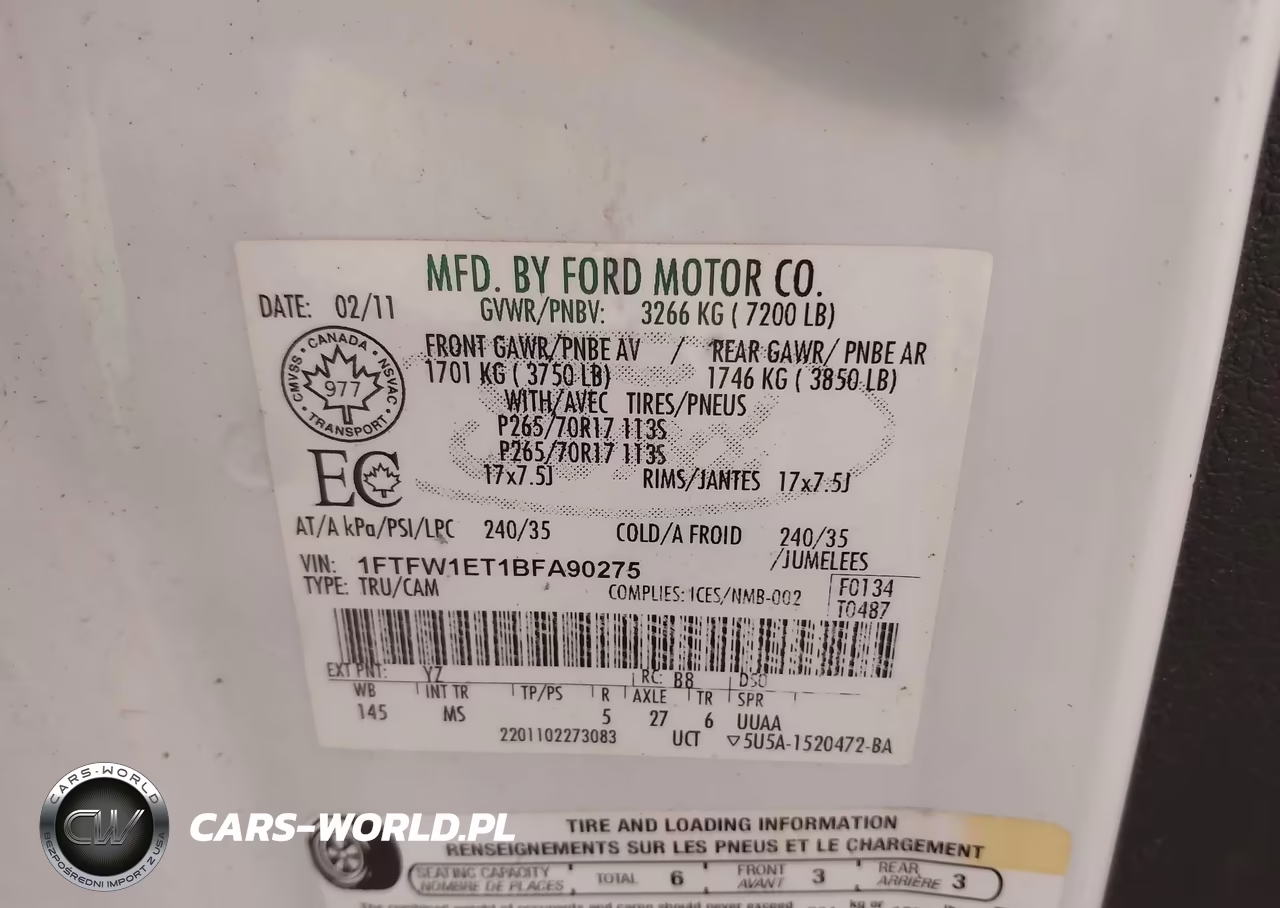 2011 Ford F-150 Xlt VIN:1FTFW1ET1BFA90275 - 9
