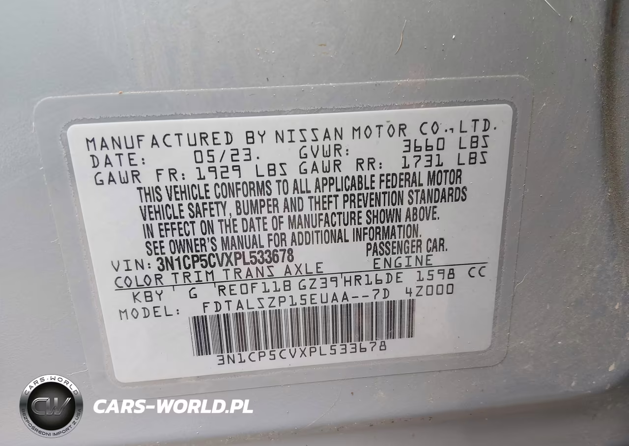 2023 Nissan Kicks Sv Xtronic Cvt VIN:3N1CP5CVXPL533678 - 9