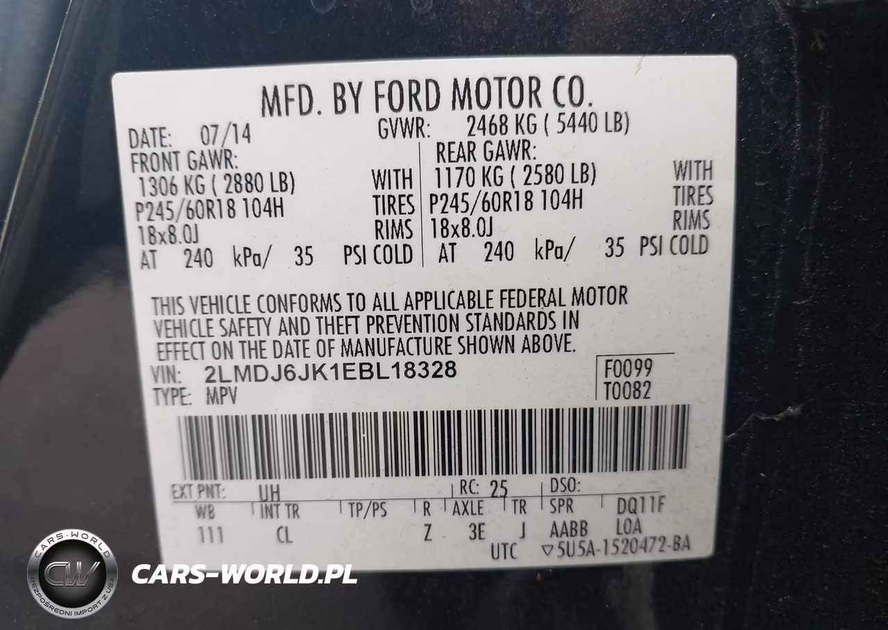2014 Lincoln Mkx VIN:2LMDJ6JK1EBL18328 - 9