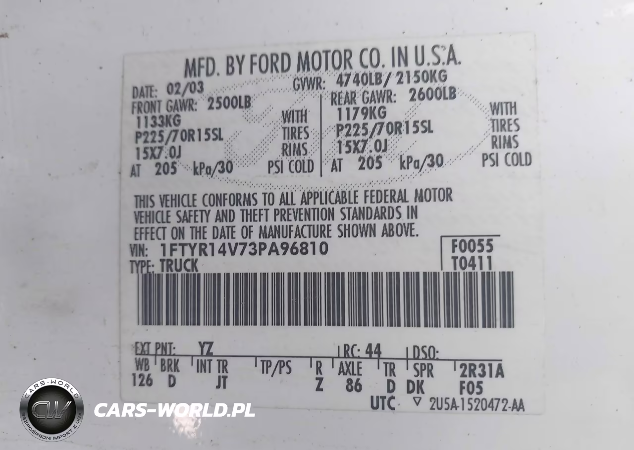 2003 Ford Ranger Edge-Tremor-Xl-Xlt VIN:1FTYR14V73PA96810 - 9