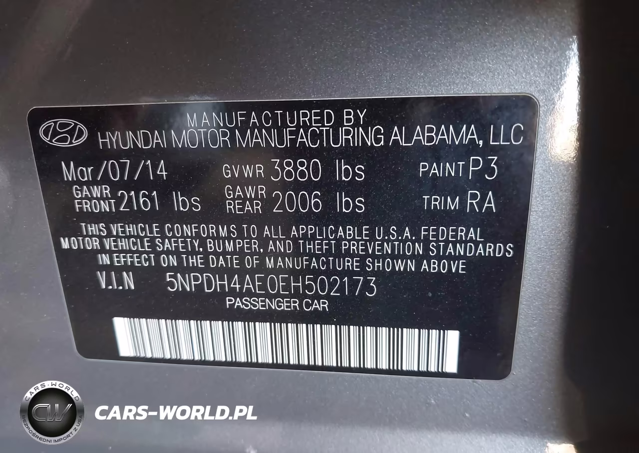 2014 Hyundai Elantra Se VIN:5NPDH4AE0EH502173 - 9