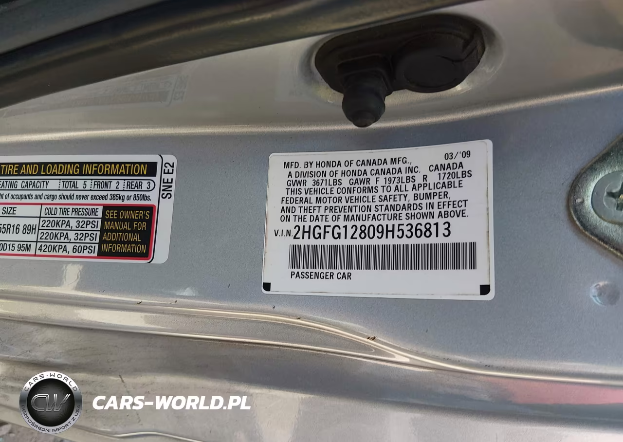 2009 Honda Civic Ex VIN:2HGFG12809H536813 - 9