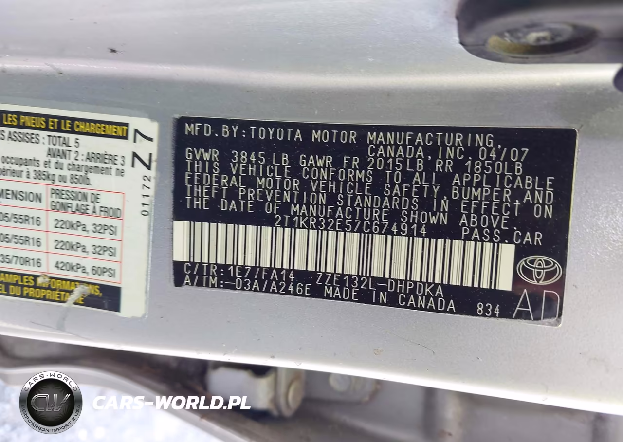 2007 Toyota Matrix VIN:2T1KR32E57C674914 - 9