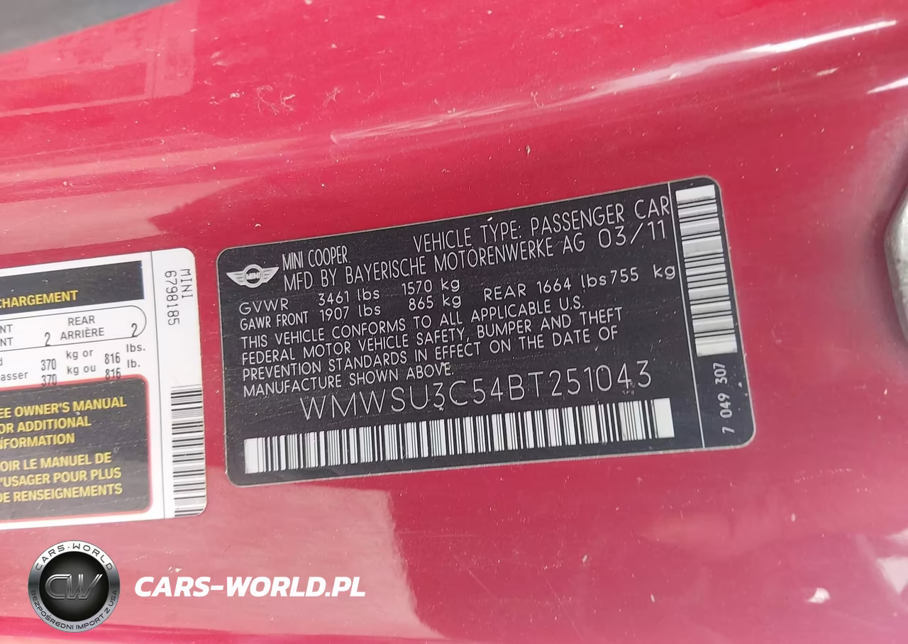 2011 Mini Cooper VIN:WMWSU3C54BT251043 - 9
