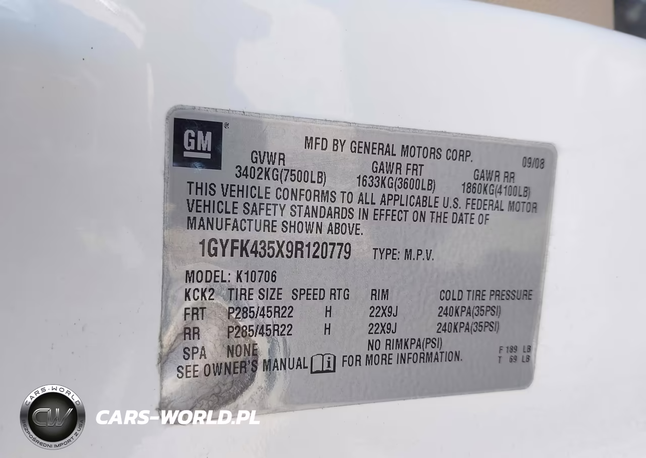 2009 Cadillac Escalade Hybrid Standard VIN:1GYFK435X9R120779 - 9
