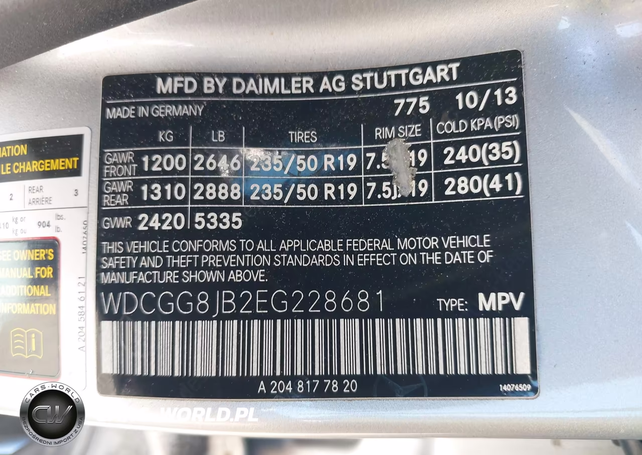 2014 Mercedes-Benz Glk 350 4Matic VIN:WDCGG8JB2EG228681 - 9