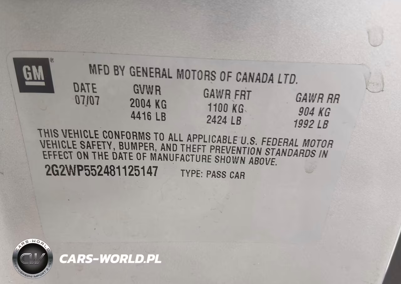 2008 Pontiac Grand Prix VIN:2G2WP552481125147 - 9