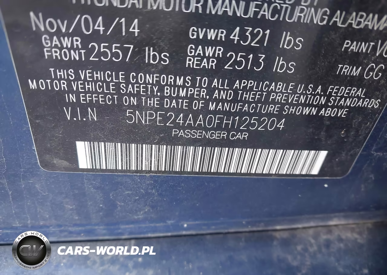 2015 Hyundai Sonata Eco VIN:5NPE24AA0FH125204 - 9