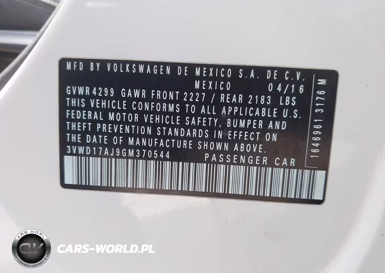 2016 Volkswagen Jetta 1.8T Sport VIN:3VWD17AJ9GM370544 - 9