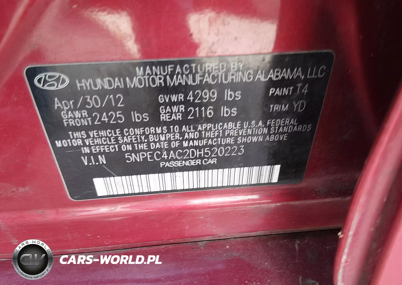 2013 Hyundai Sonata Limited VIN:5NPEC4AC2DH520223 - 9