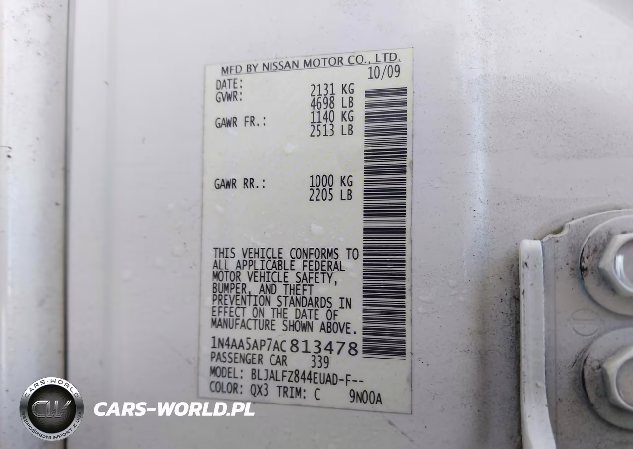 2010 Nissan Maxima 3.5 Sv VIN:1N4AA5AP7AC813478 - 9