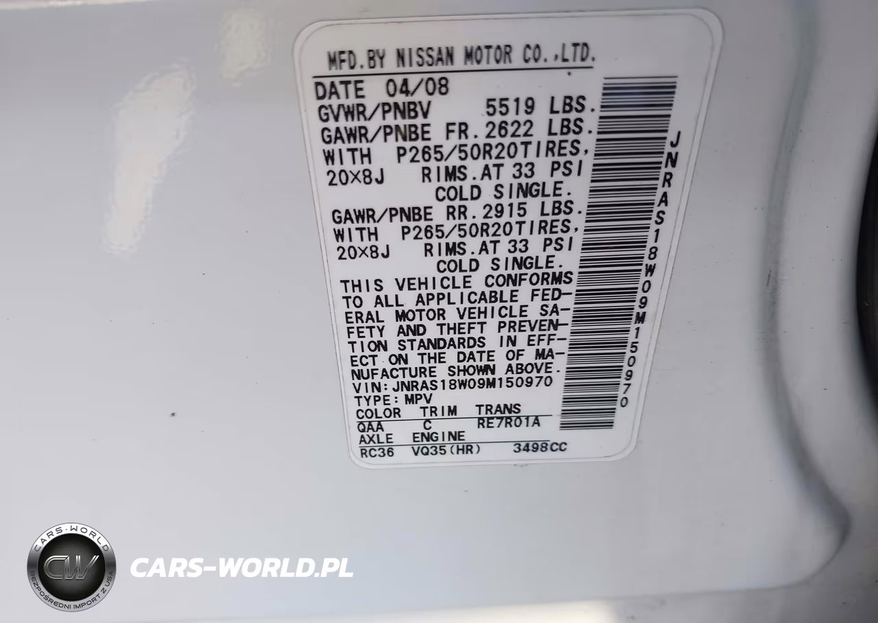 2009 Infiniti Fx35 VIN:JNRAS18W09M150970 - 9