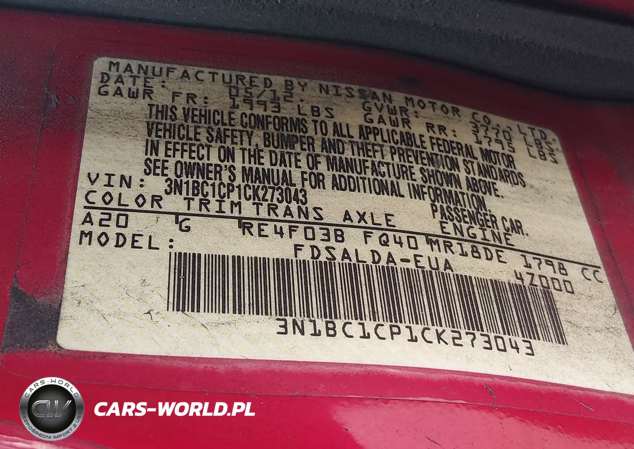 2012 Nissan Versa 1.8 S VIN:3N1BC1CP1CK273043 - 9