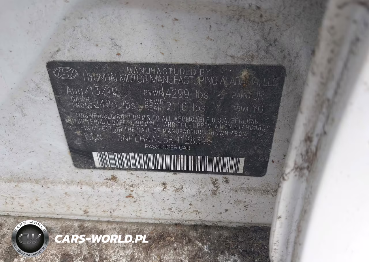 2011 Hyundai Sonata Gls VIN:5NPEB4AC5BH128398 - 9