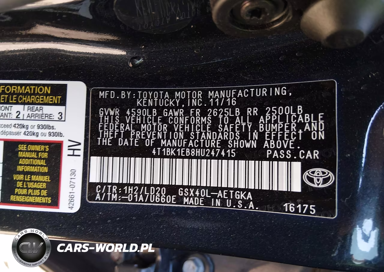 2017 Toyota Avalon Xle VIN:4T1BK1EB8HU247415 - 9
