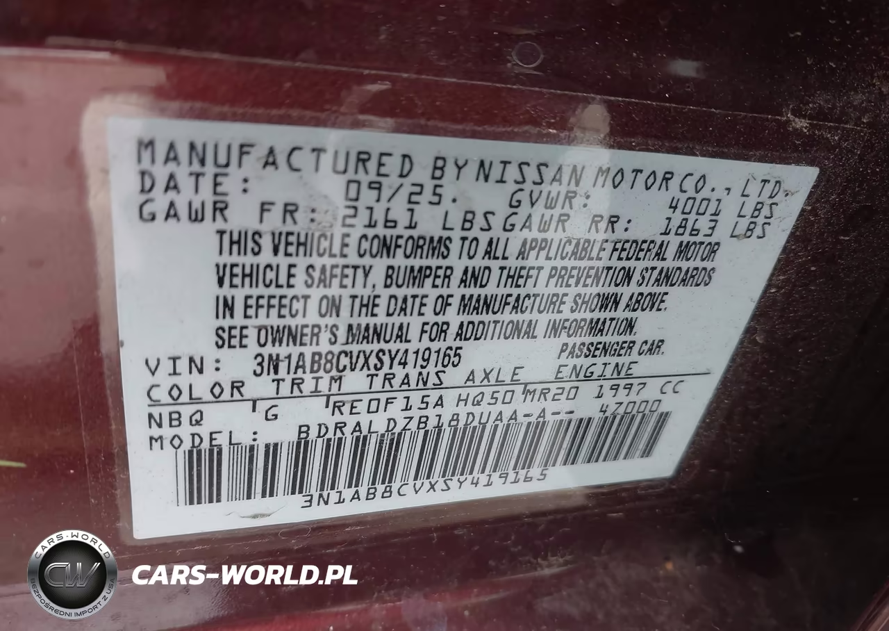 2025 Nissan Sentra Sv VIN:3N1AB8CVXSY419165 - 9