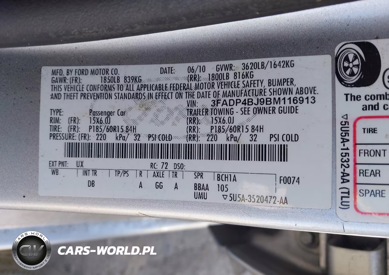 2011 Ford Fiesta Se VIN:3FADP4BJ9BM116913 - 9