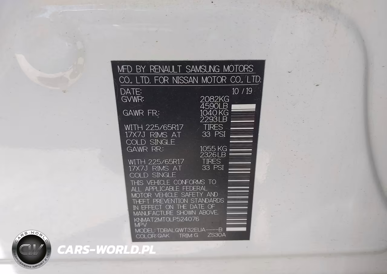 2020 Nissan Rogue Sv Fwd VIN:KNMAT2MT0LP524076 - 9