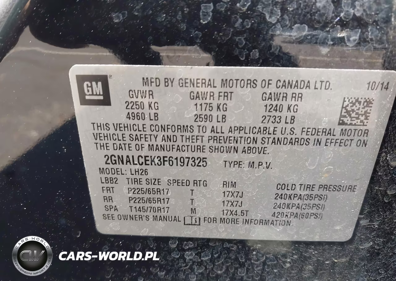 2015 Chevrolet Equinox 2Lt VIN:2GNALCEK3F6197325 - 9