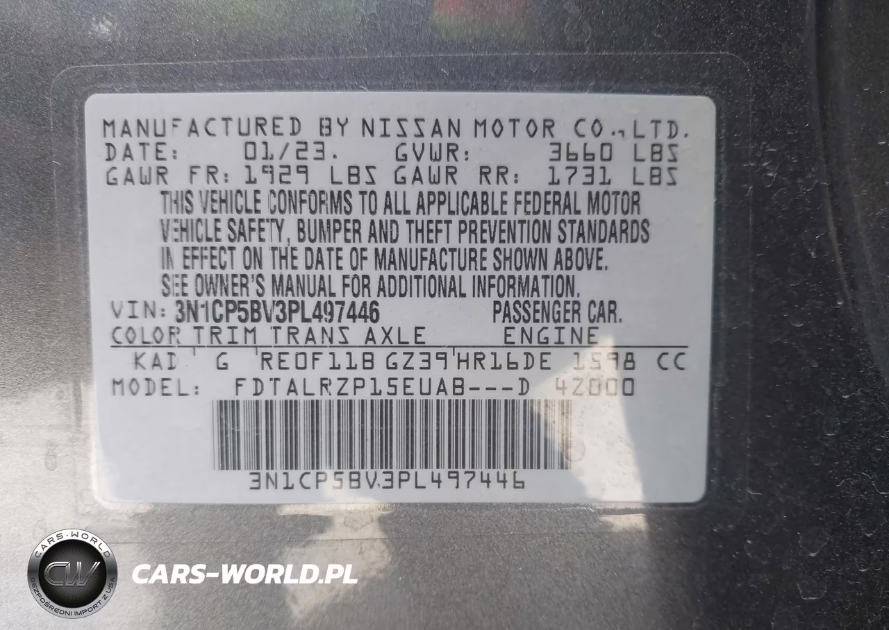 2023 Nissan Kicks S Xtronic Cvt VIN:3N1CP5BV3PL497446 - 9