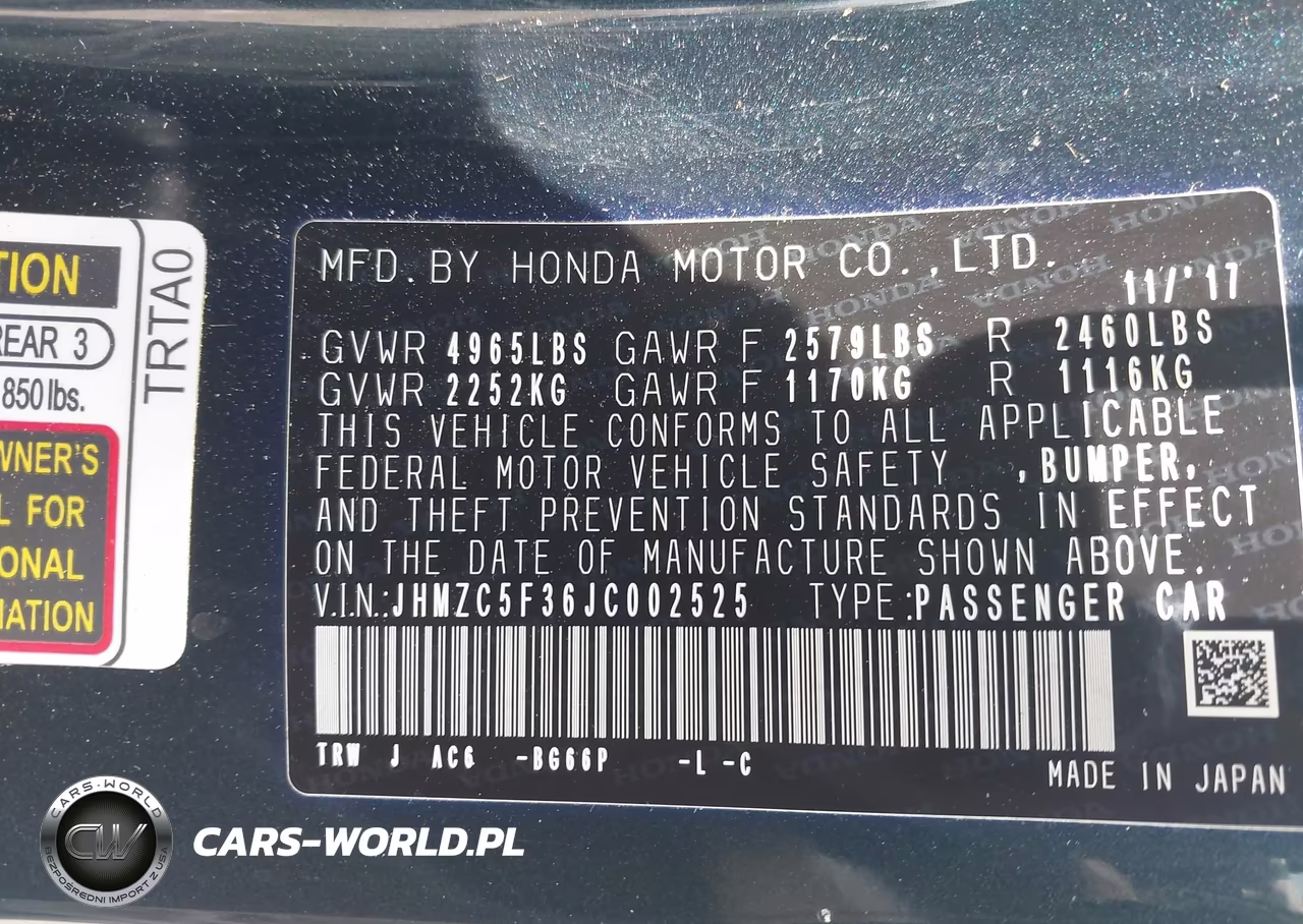 2018 Honda Clarity Plug-In Hybrid Touring VIN:JHMZC5F36JC002525 - 9
