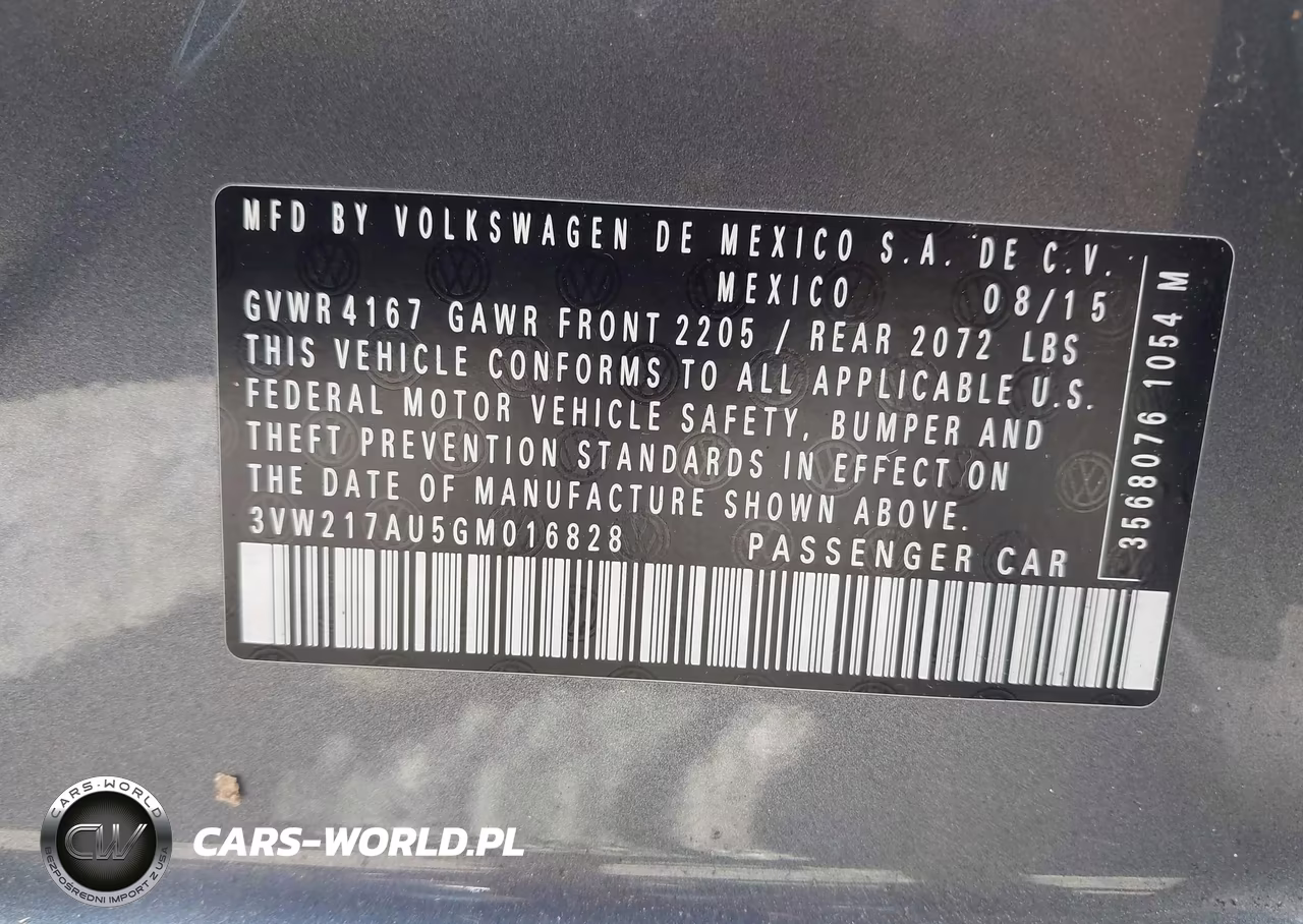 2016 Volkswagen Golf Tsi S 4-Door VIN:3VW217AU5GM016828 - 9