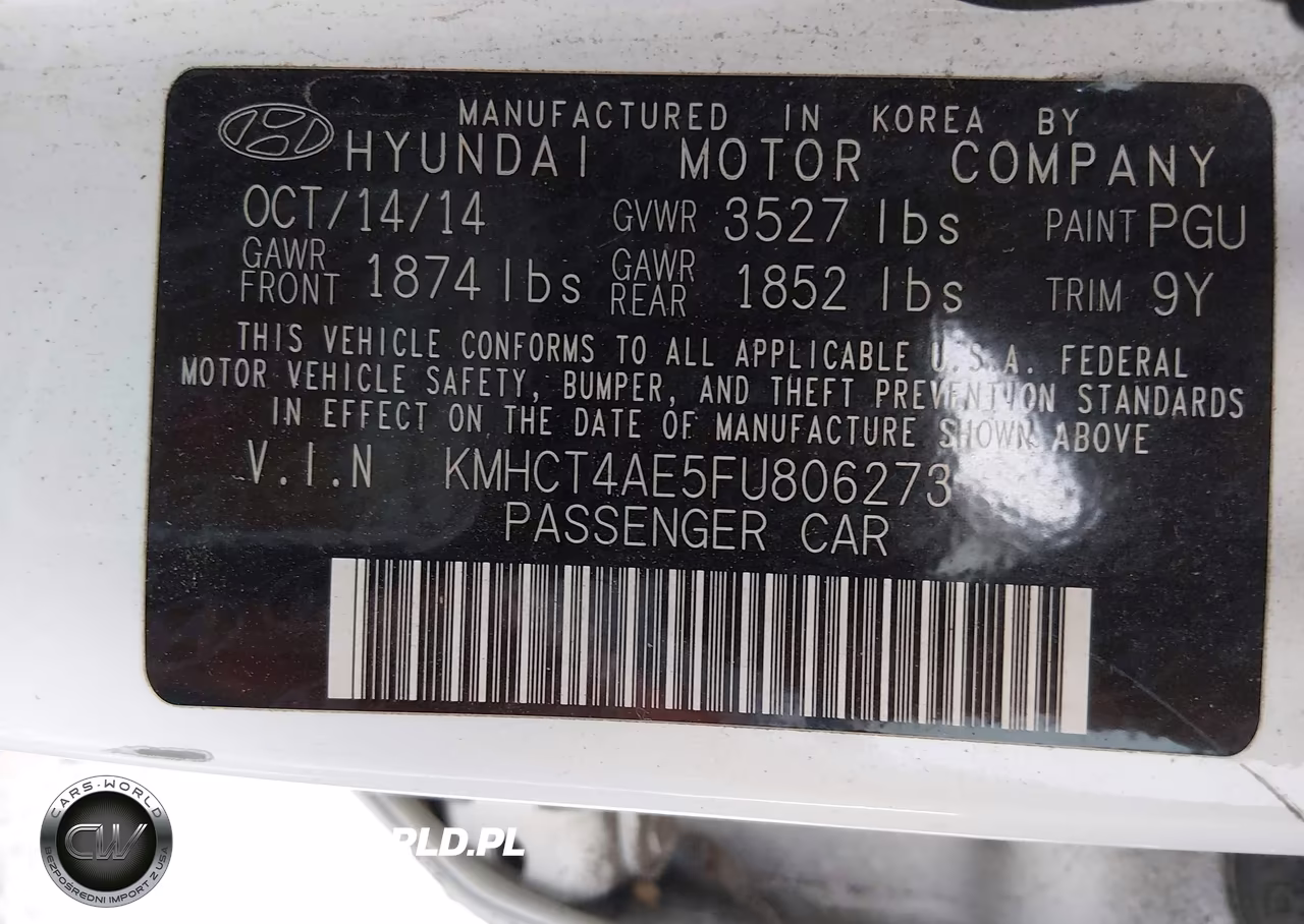 2015 Hyundai Accent Gls VIN:KMHCT4AE5FU806273 - 9